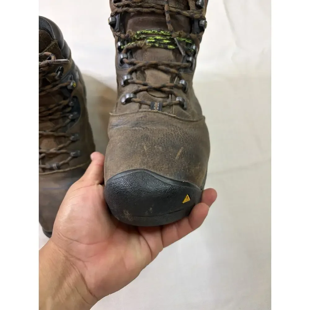 KEEN Louisville Work Boots Men’s 12 EE Brown Leather Waterproof Steel Toe 6in